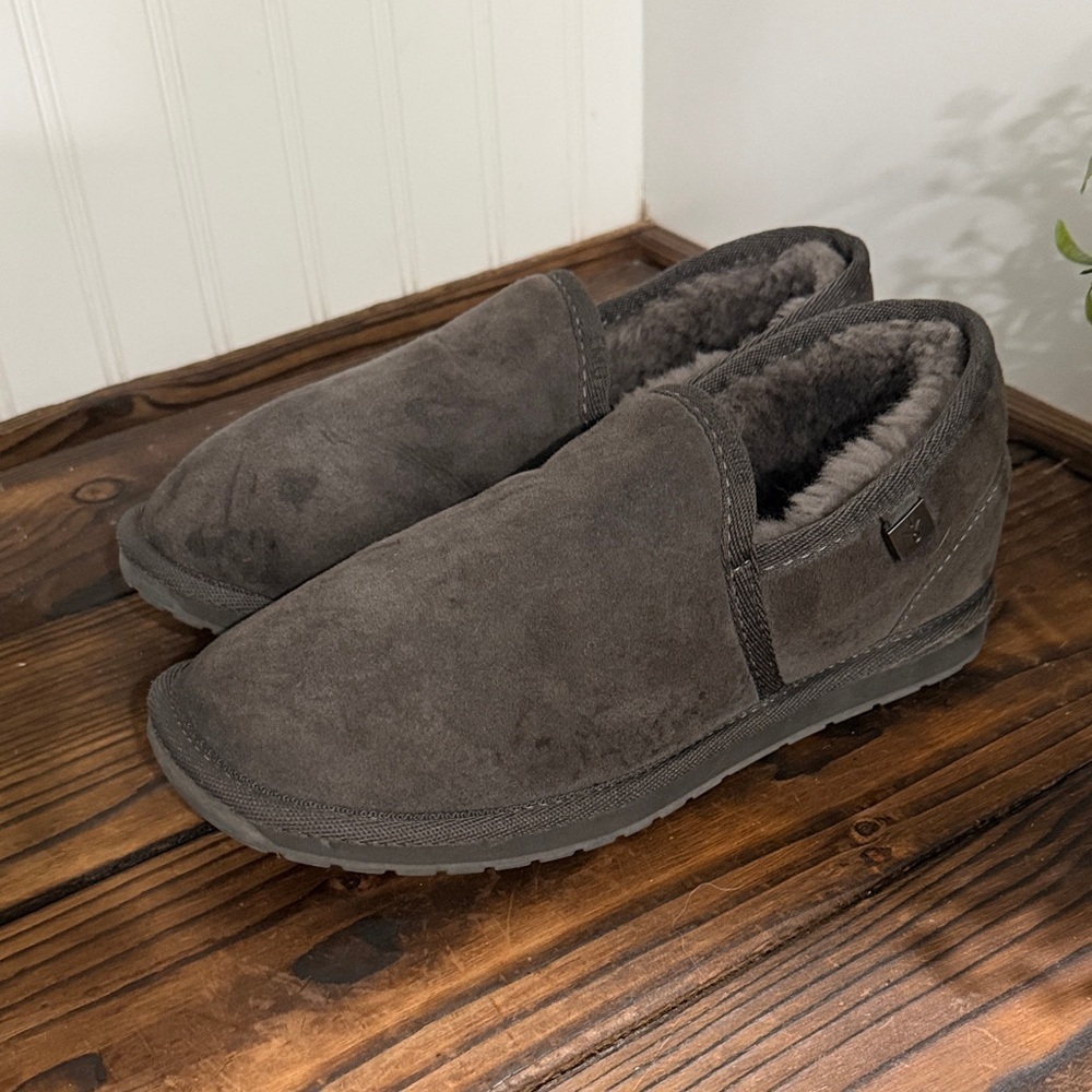 Emu Australia Platinum Ashford Sueded Leather and Wool Slip-On Shoes/Slippers
